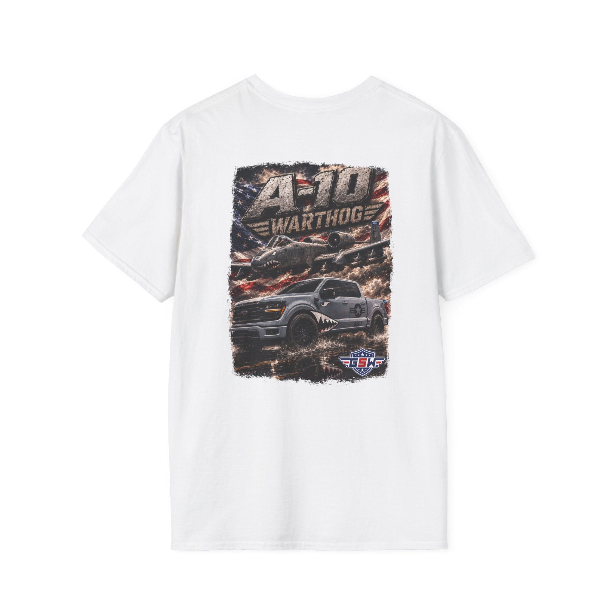 Patriotic GSW Shield Tee — Small Chest Logo American Flag T-Shirt