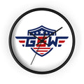 Patriotic Shield Wall Clock — American Flag Emblem Timepiece