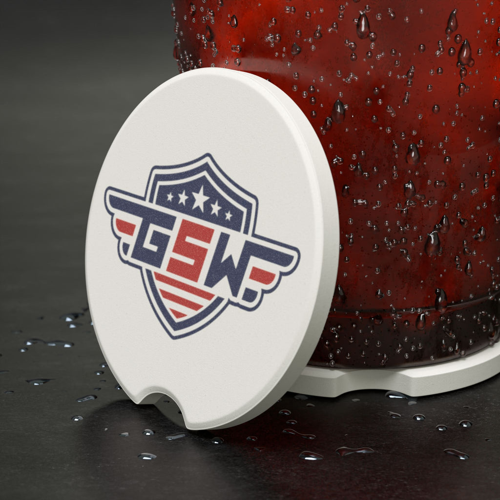 Soapstone Car Coaster — Vintage American Shield Logo Car Cup Holder Coaster