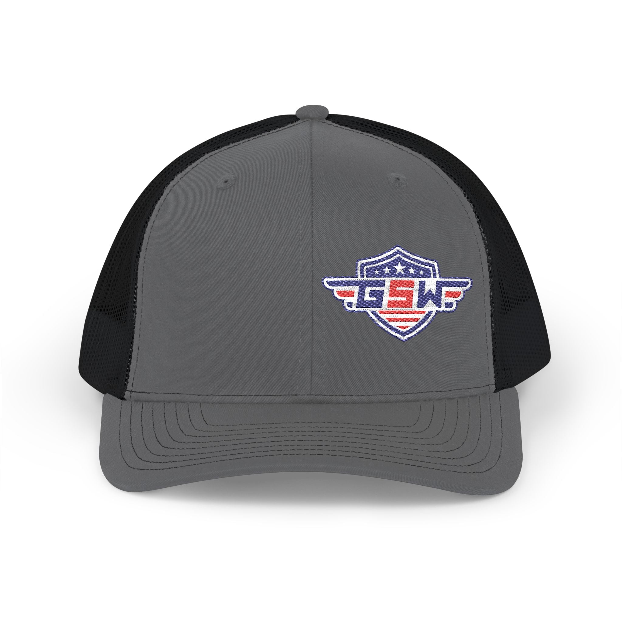 Trucker Cap — Retro Shield Patch "GSWF" Snapback
