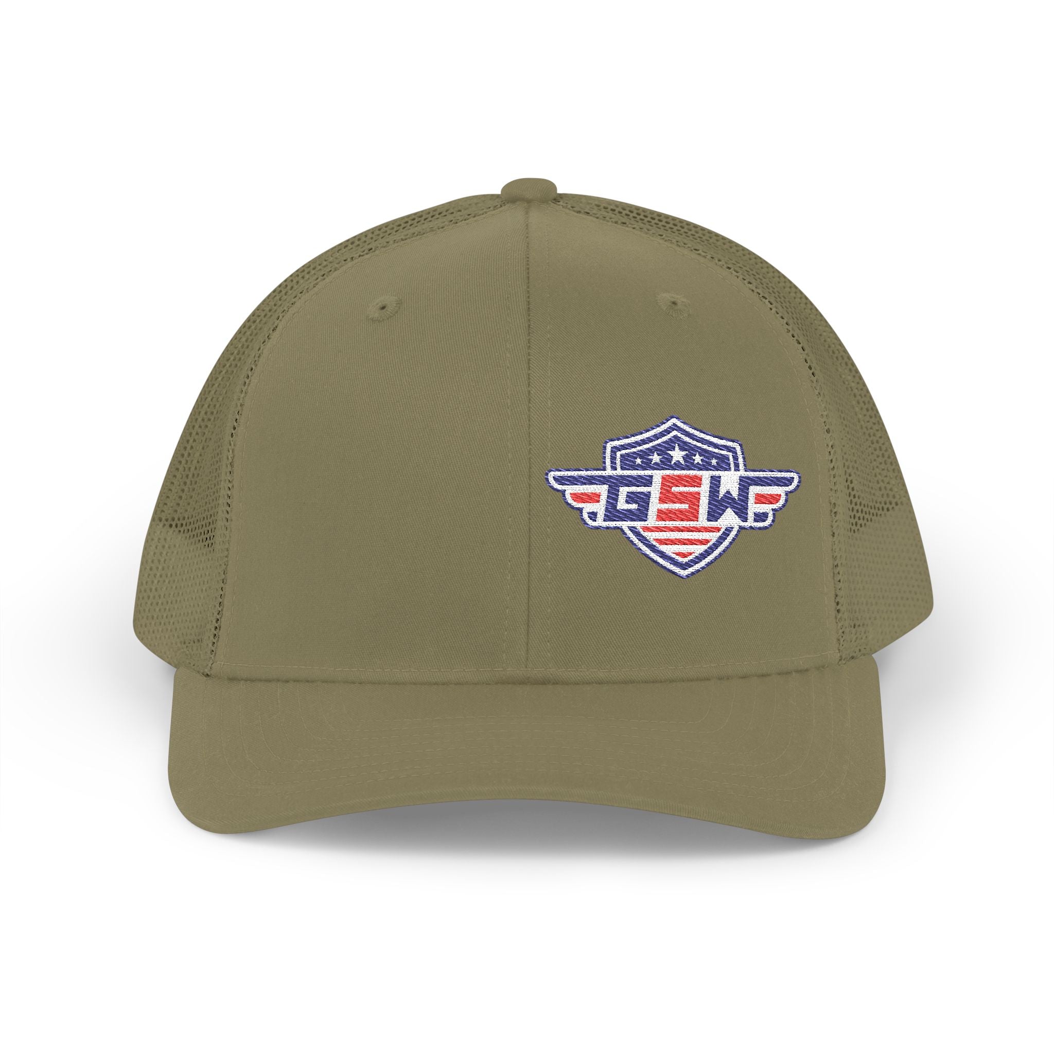 Trucker Cap — Retro Shield Patch "GSWF" Snapback