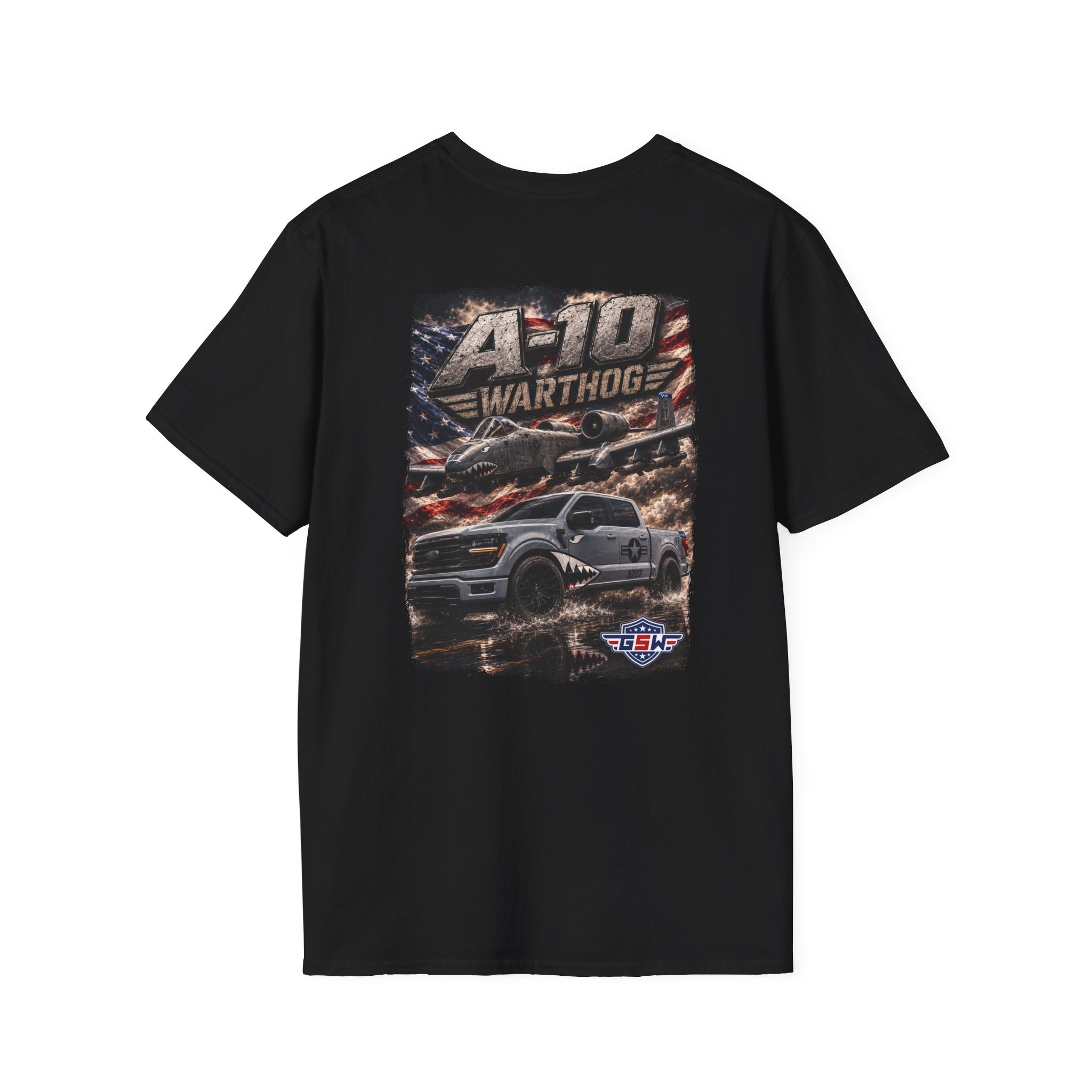 Patriotic GSW Shield Tee — Small Chest Logo American Flag T-Shirt