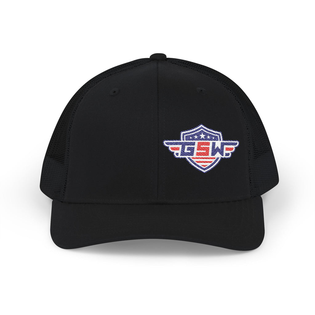 Trucker Cap — Retro Shield Patch "GSWF" Snapback