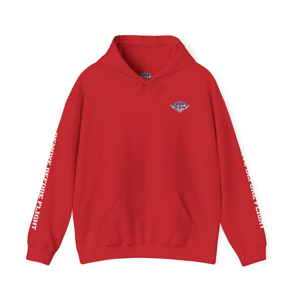 Small Retro Wings Logo Hoodie — Vintage Pilot Badge Chest Sweatshirt