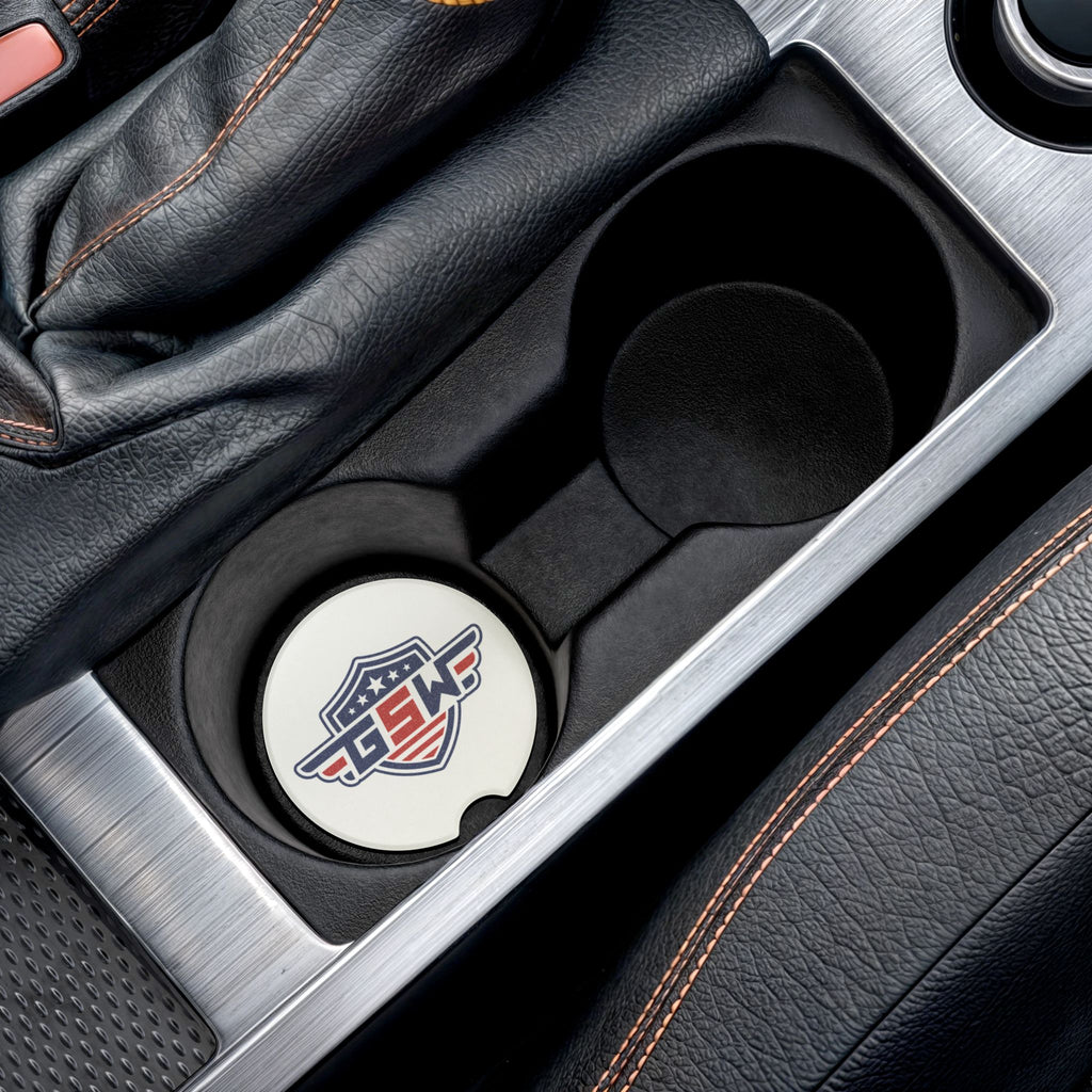 Soapstone Car Coaster — Vintage American Shield Logo Car Cup Holder Coaster
